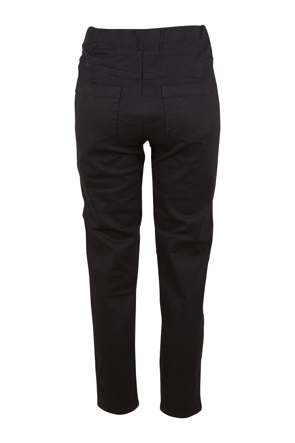 Product shot of The 7/8 Pull On Pant in colour Black (Black), from the back