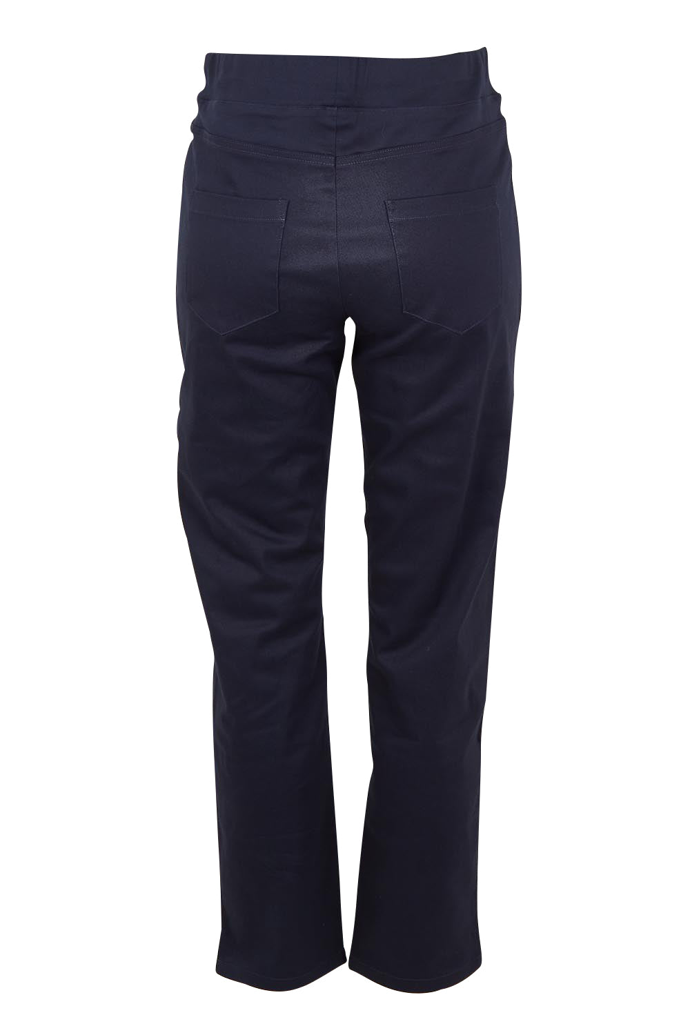 Product shot of The 7/8 Pull On Pant in colour Darknavy (Blue), from the back