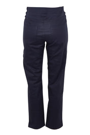 Product shot of The 7/8 Pull On Pant in colour Darknavy (Blue), from the back
