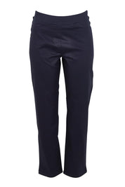 Product shot of The 7/8 Pull On Pant in colour Darknavy (Blue), from the front