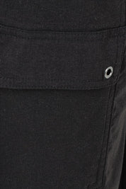 Product shot of The Cotton Blend Cargo Pant in colour Black (Black), detail