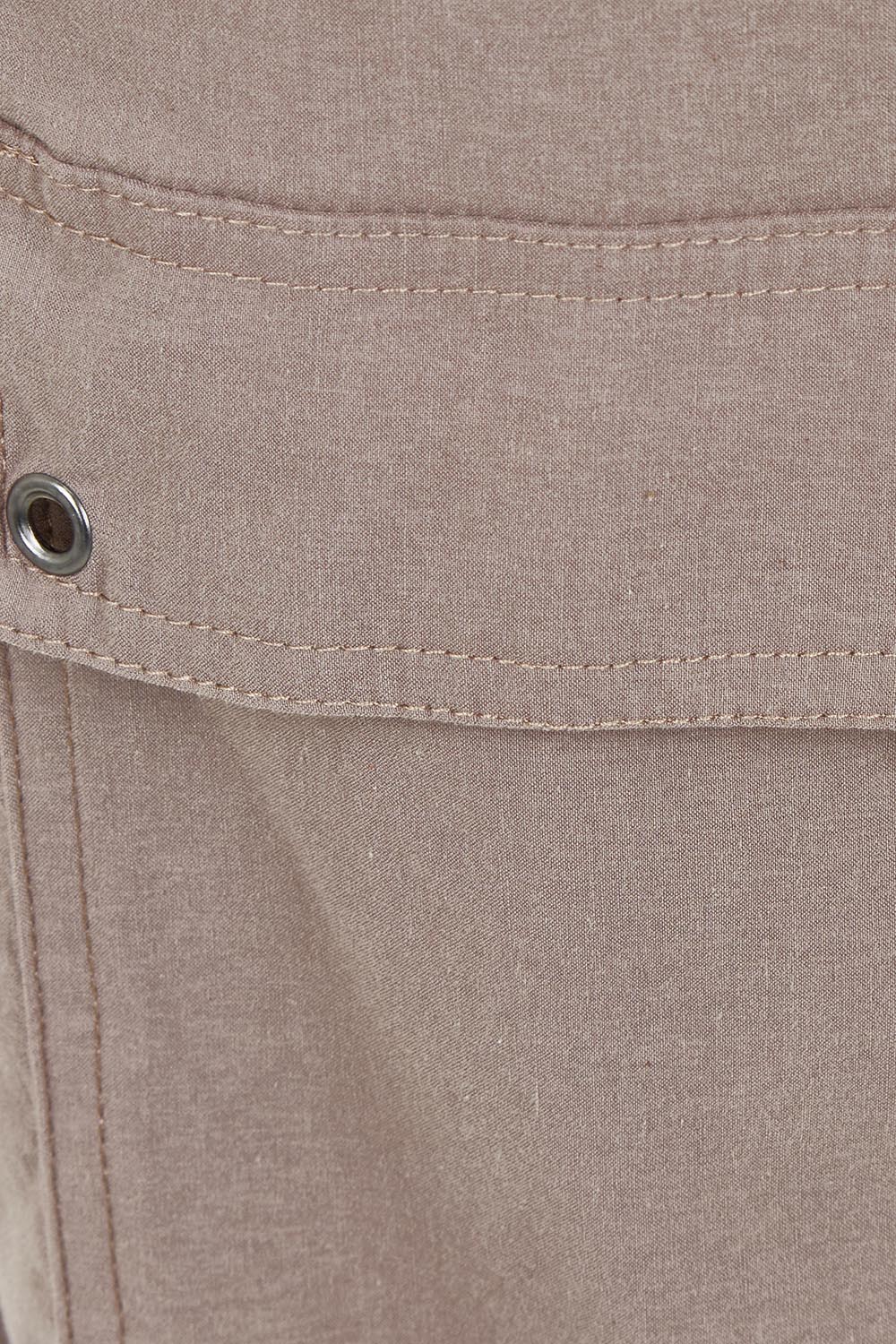 Product shot of The Cotton Blend Cargo Pant in colour Coffee, detail