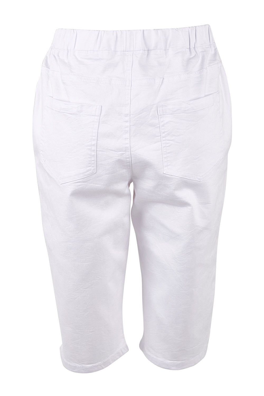 Product shot of The Bermuda Pull On Short in colour White (White), from the back