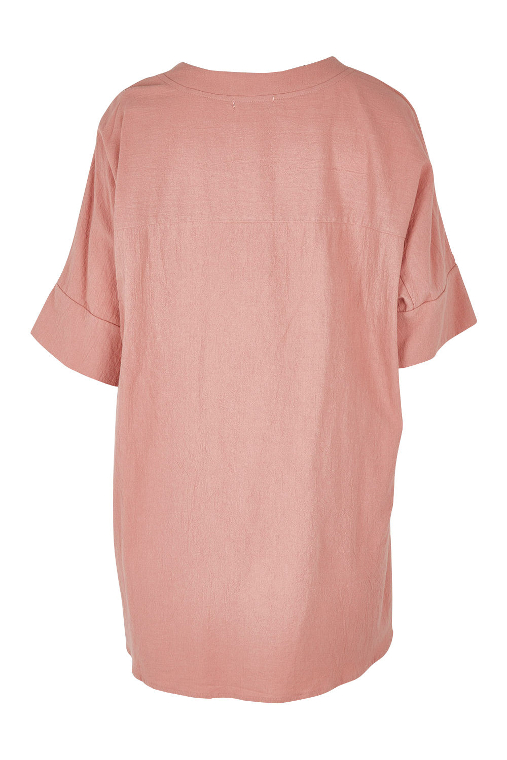 Product shot of The Upcycled Cotton Pocket Detail Top in colour Peach, from the back