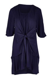 Product shot of The Tie Detail 2 For Top in colour Navy (Blue), from the front