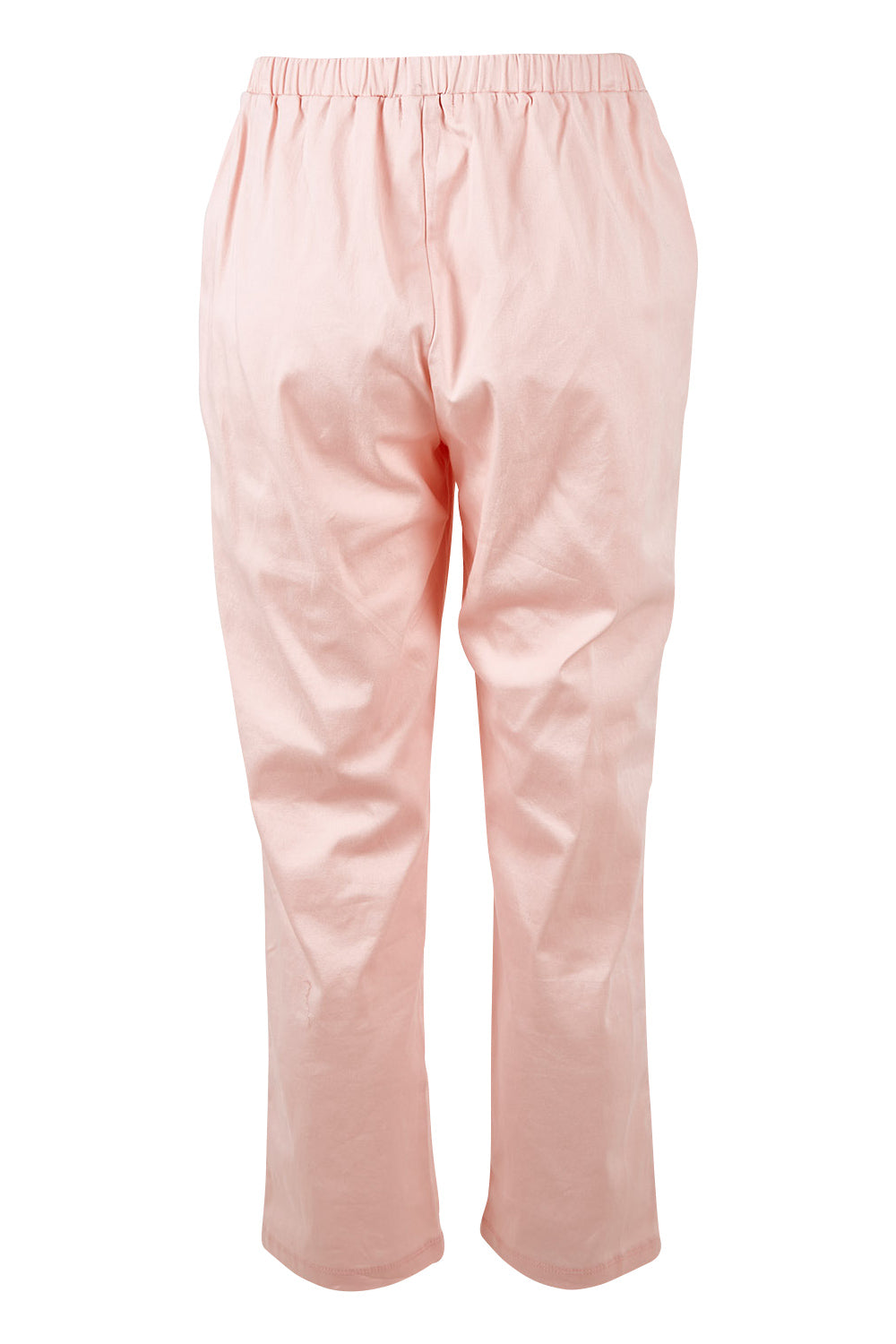 Product shot of The Pull On Cotton Pant in colour Blushpink (Pink), from the back