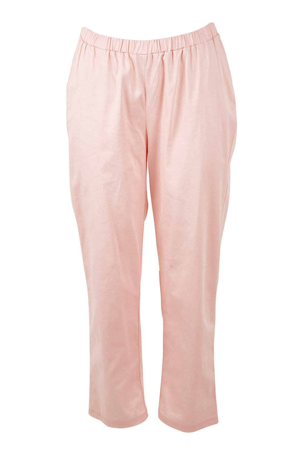Product shot of The Pull On Cotton Pant in colour Blushpink (Pink), from the front