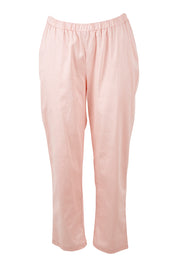 Product shot of The Pull On Cotton Pant in colour Blushpink (Pink), from the front