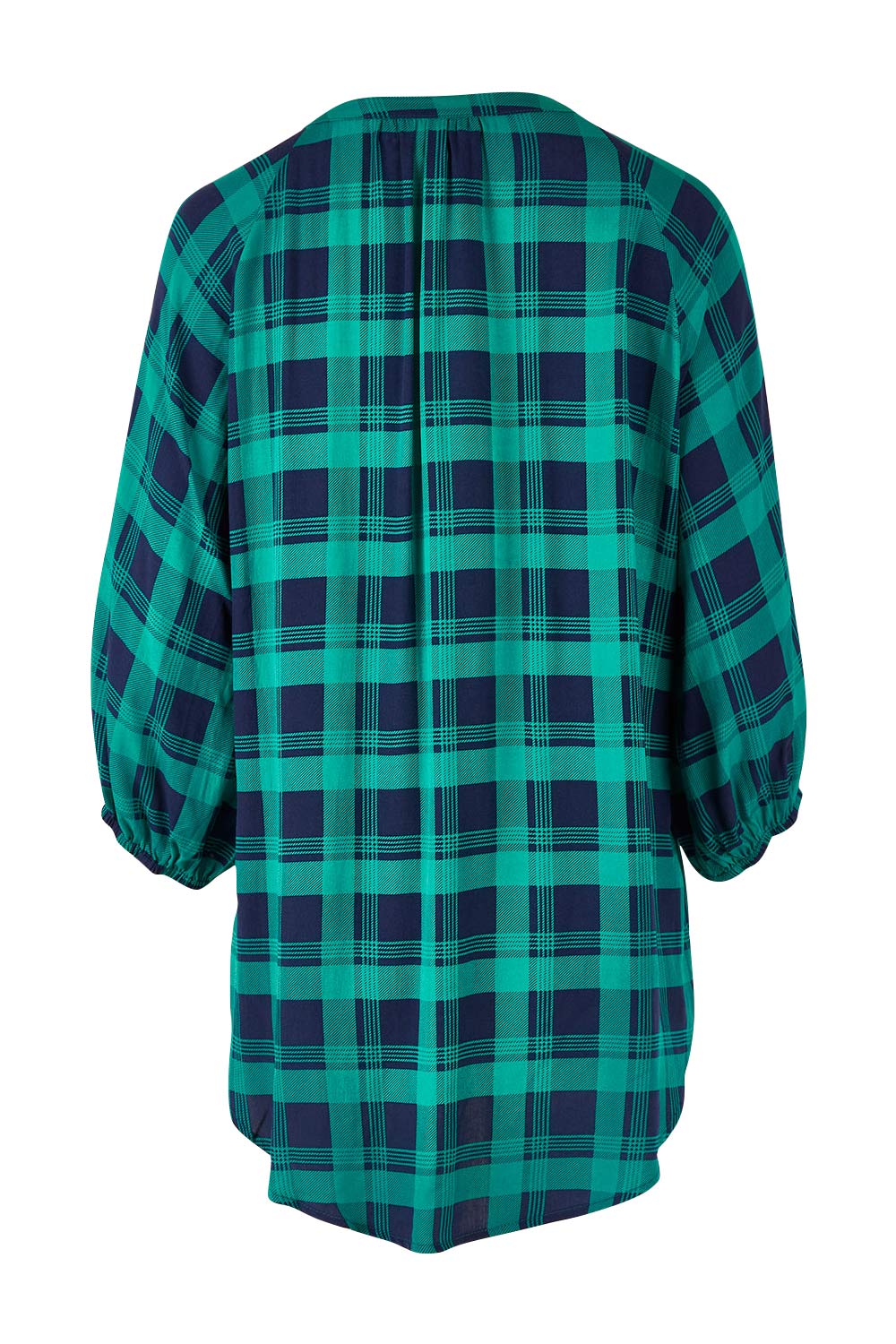 Product shot of The Perfect Relaxed Fit Shirt in colour Navycheck (Blue), from the back