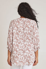 Model Terri-Leigh wearing size 14 of The Perfect Relaxed Fit Shirt in colour Nudeblush (Pink), from the back