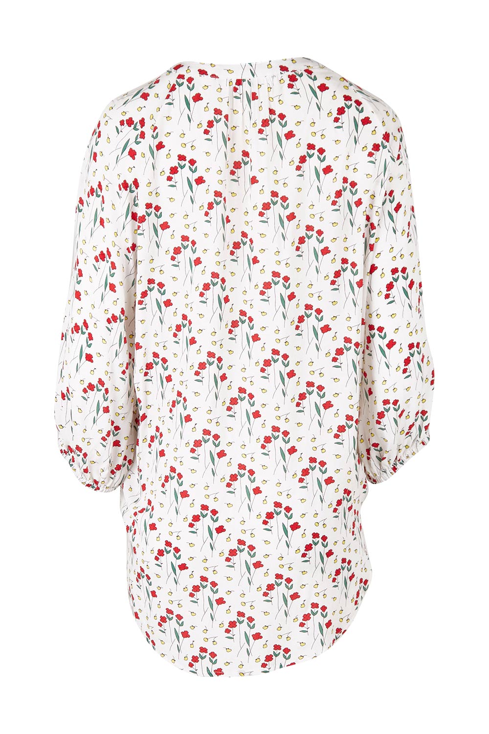 Product shot of The Perfect Relaxed Fit Shirt in colour Redfloral (White), from the back