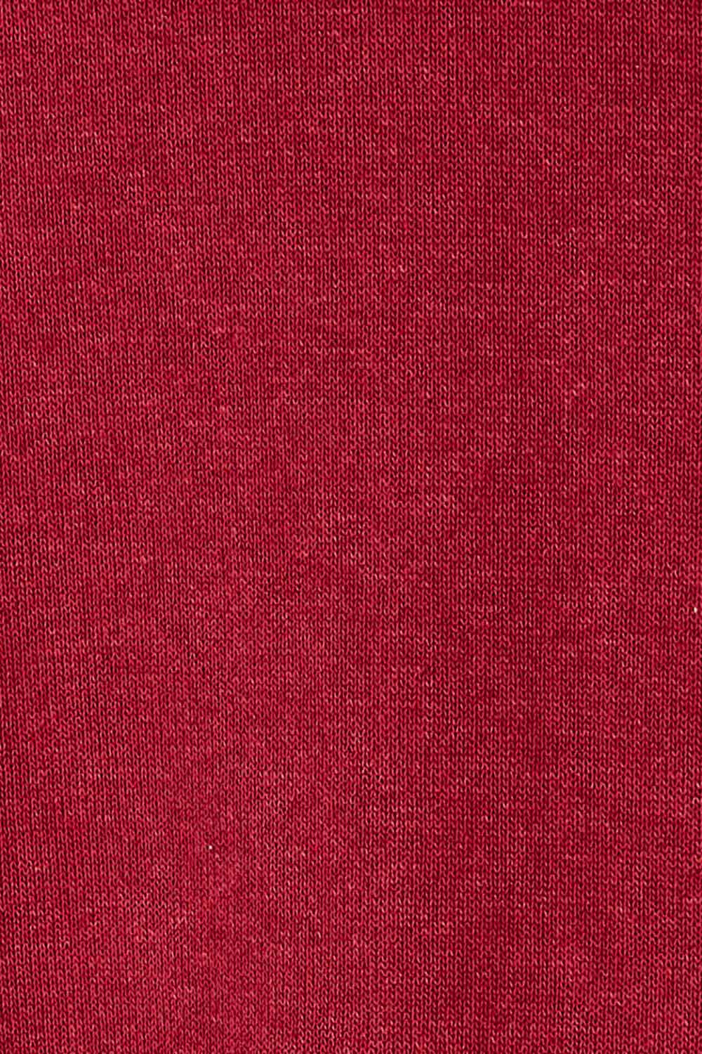 Product shot of The Crew Neck High Low Tunic in colour Redberry (Red), detail
