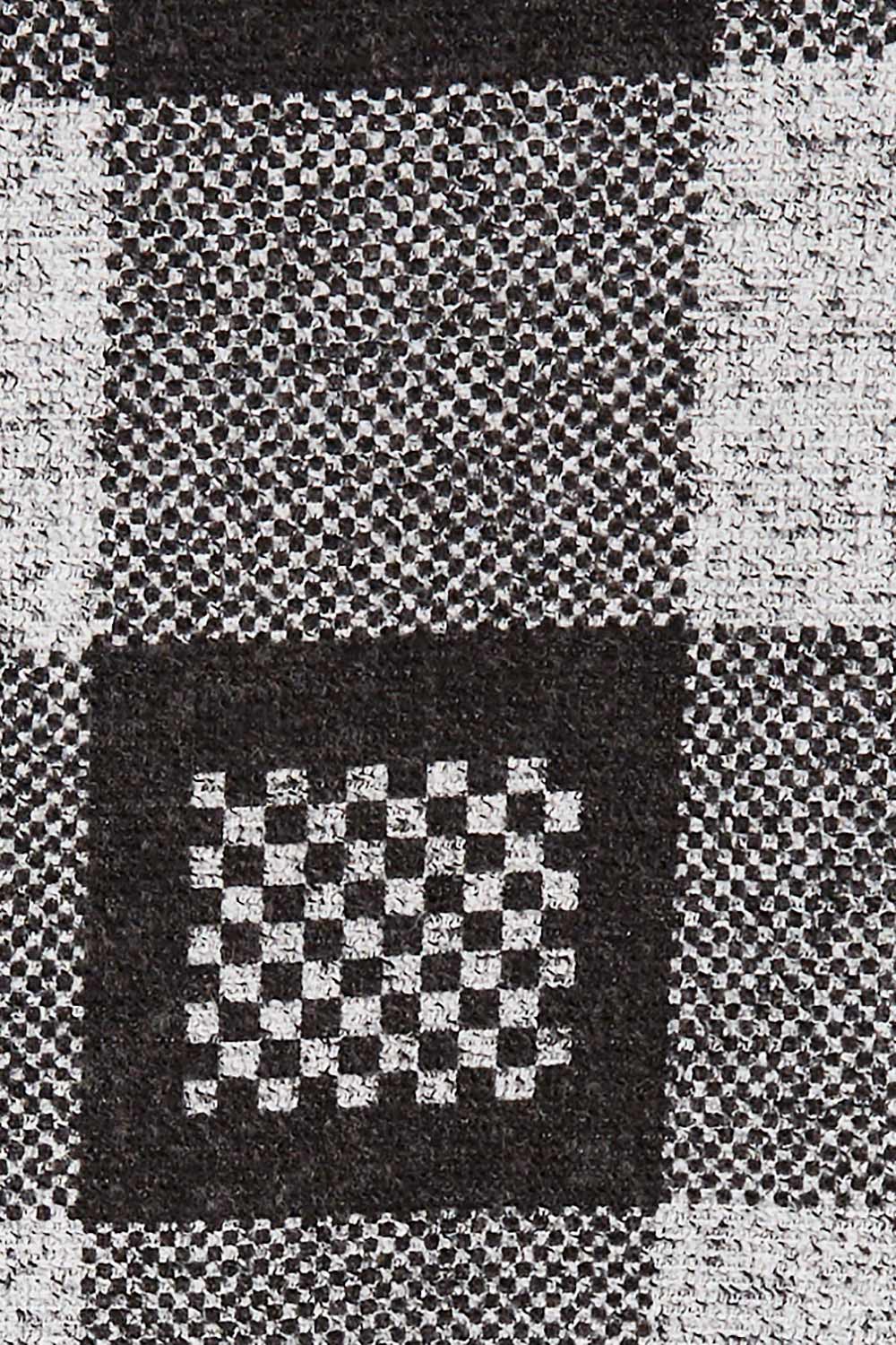 Product shot of The Woolly Knit High Low Tunic in colour Blackgrey (Black), detail
