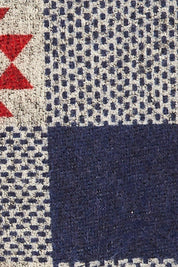 Product shot of The Woolly Knit High Low Tunic in colour Navyred (Blue), detail