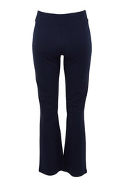 Product shot of The Pull On Ponte Boot Leg Pant in colour Darknavy (Blue), from the back