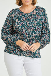 Preloved The V Neck Rayon Top - Fernfloral