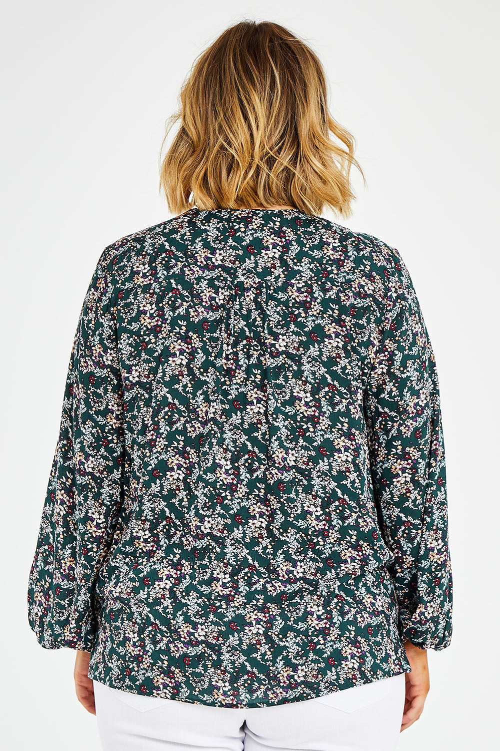 Preloved The V Neck Rayon Top - Fernfloral
