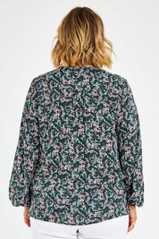 Preloved The V Neck Rayon Top - Fernfloral