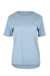 Product shot of The Keepers Tee in colour Dustyblue (Blue), from the front