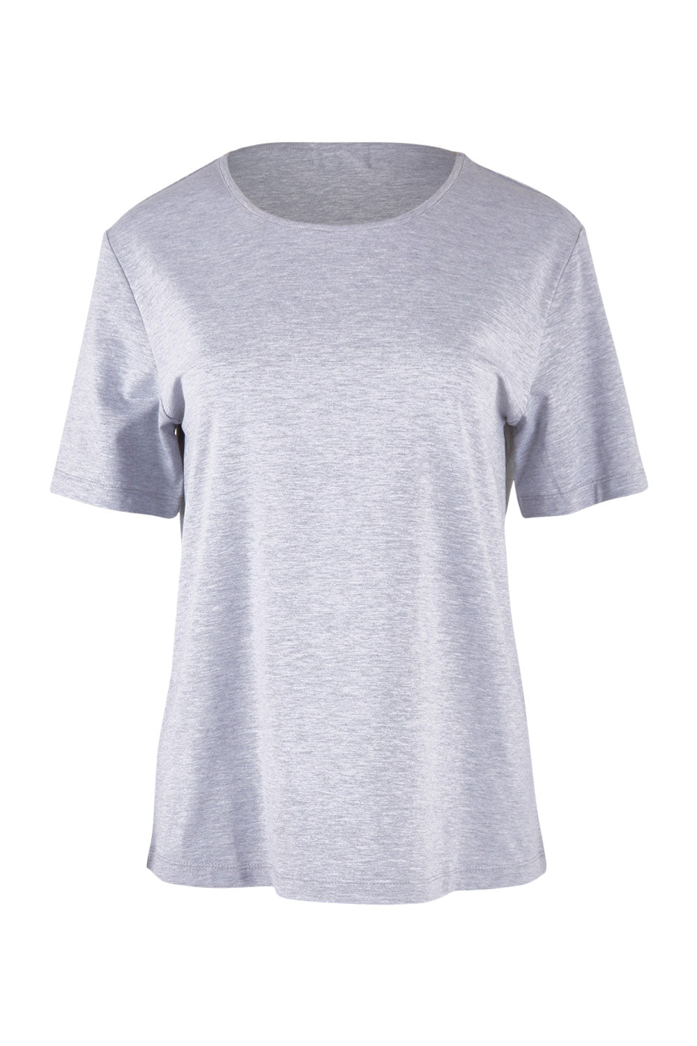 Product shot of The Keepers Tee in colour Greymarle (Grey), from the front