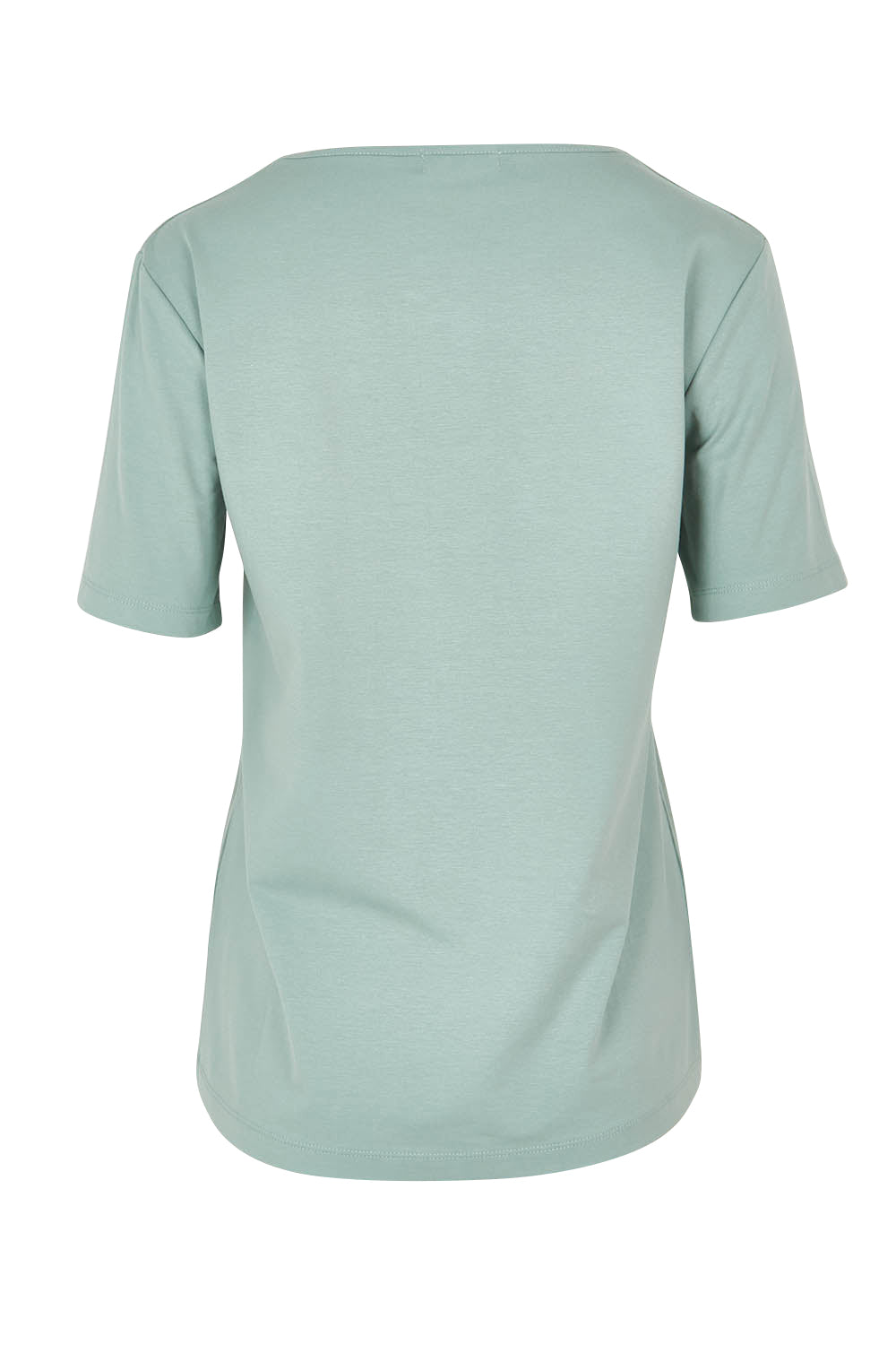 Product shot of The Keepers Tee in colour Sage (Green), from the back