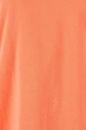 Product shot of The Keepers Tee in colour Sunset, detail