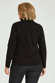 Model Fiona wearing size 16 of The Keepers Skivvy in colour Black (Black), from the back