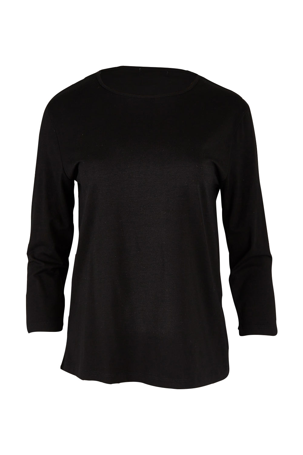 Product shot of The Keepers 3/4 Sleeve Tee in colour Black (Black), from the front