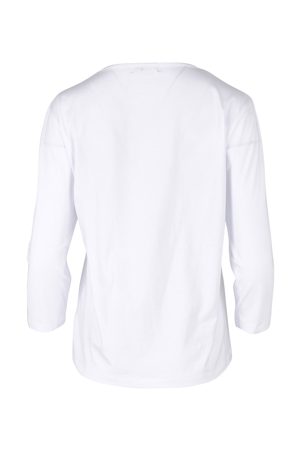Product shot of The Keepers 3/4 Sleeve Tee in colour White (White), from the back