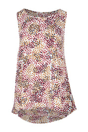 Product shot of The Woven Swing Tank in colour Multispot (White), from the front