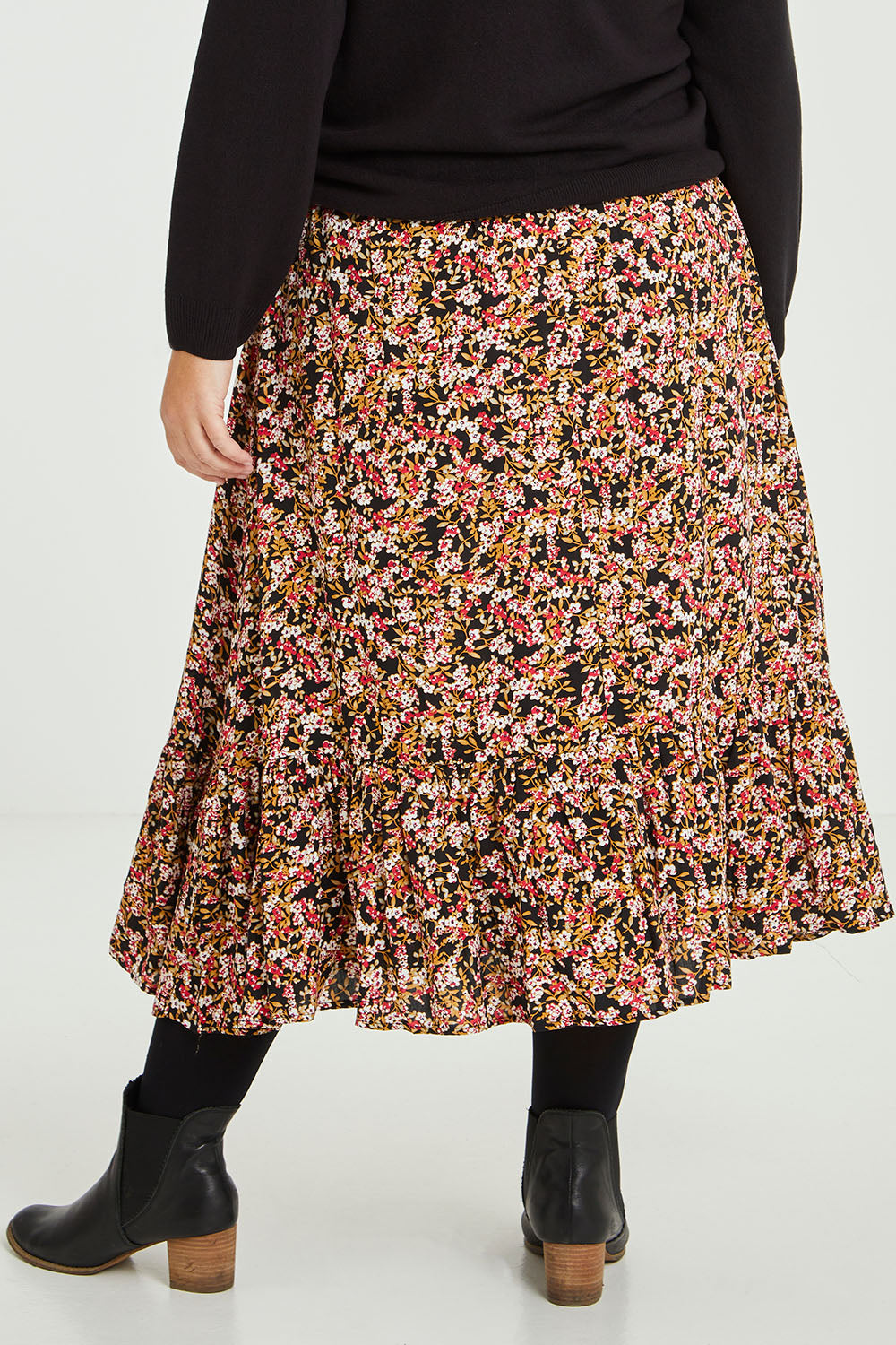 Preloved The Pull On Fit And Flare Skirt - Floral