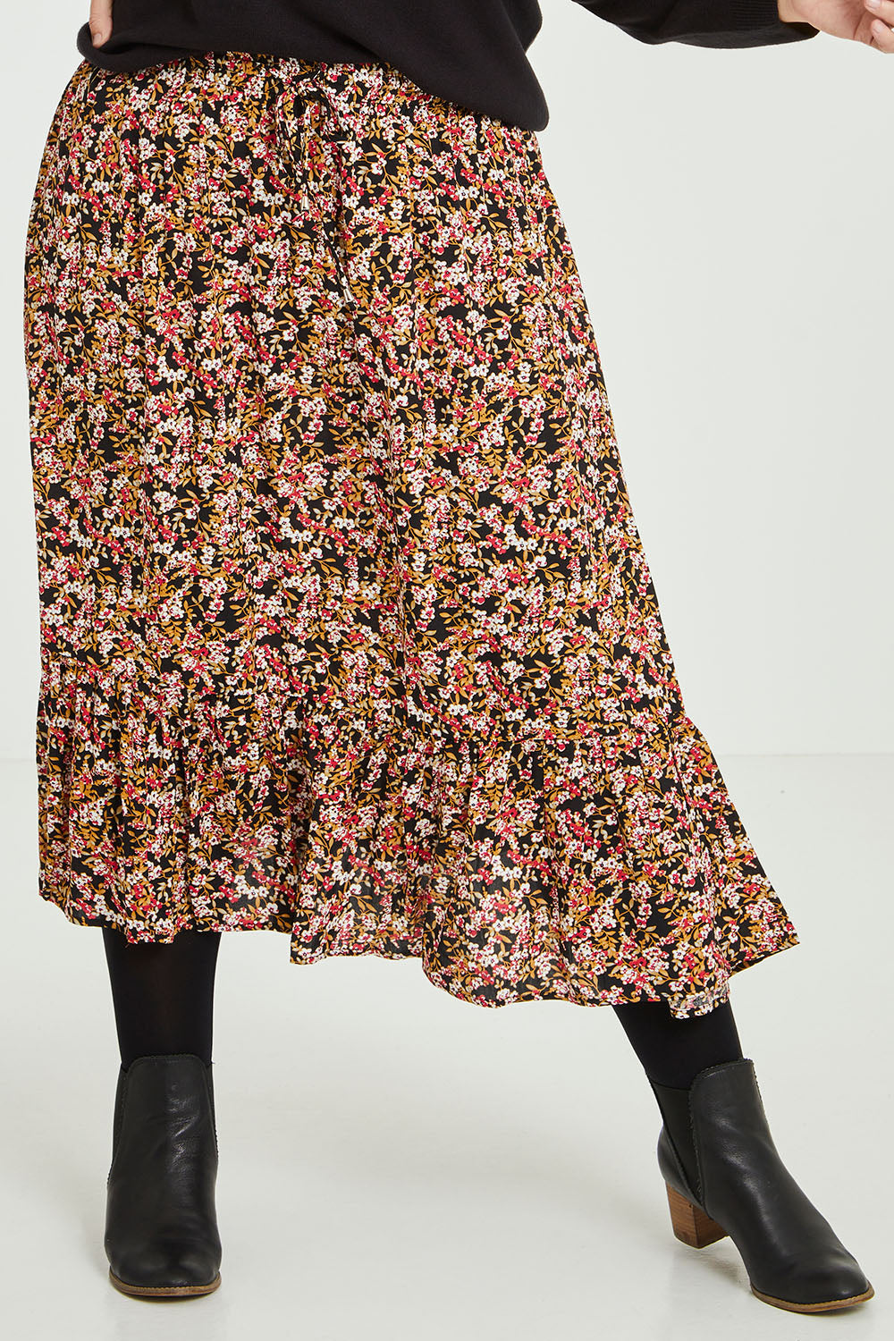 Preloved The Pull On Fit And Flare Skirt - Floral
