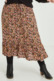 Preloved The Pull On Fit And Flare Skirt - Floral