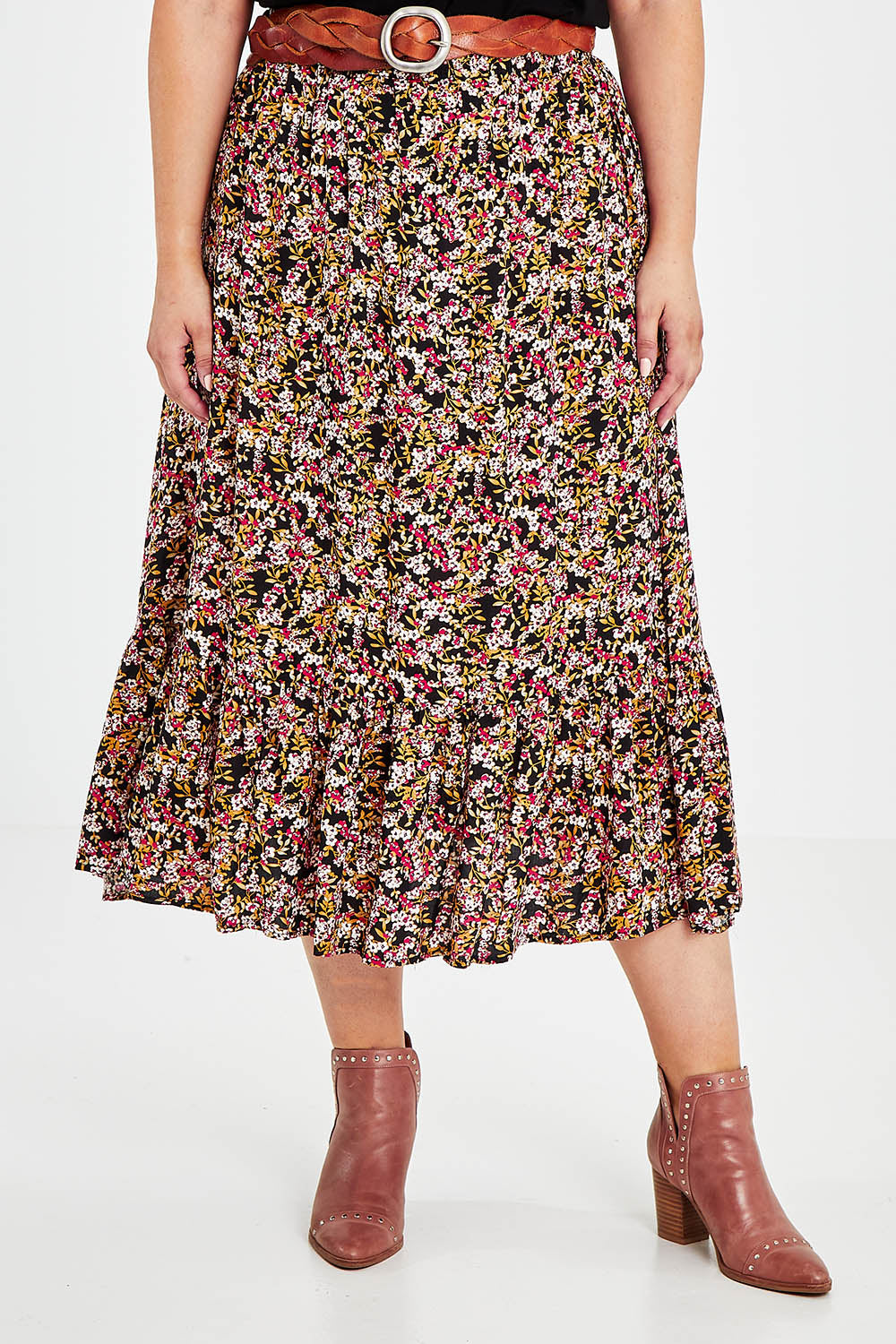 Preloved The Pull On Fit And Flare Skirt - Floral