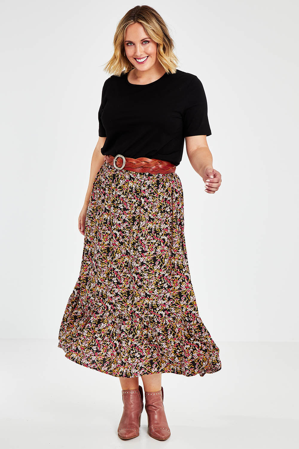 Preloved The Pull On Fit And Flare Skirt - Floral
