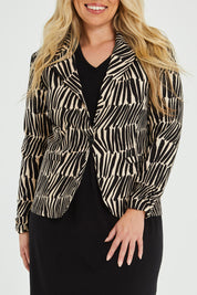 Preloved The Everyday Printed Long Sleeve Blazer - Blackcamel