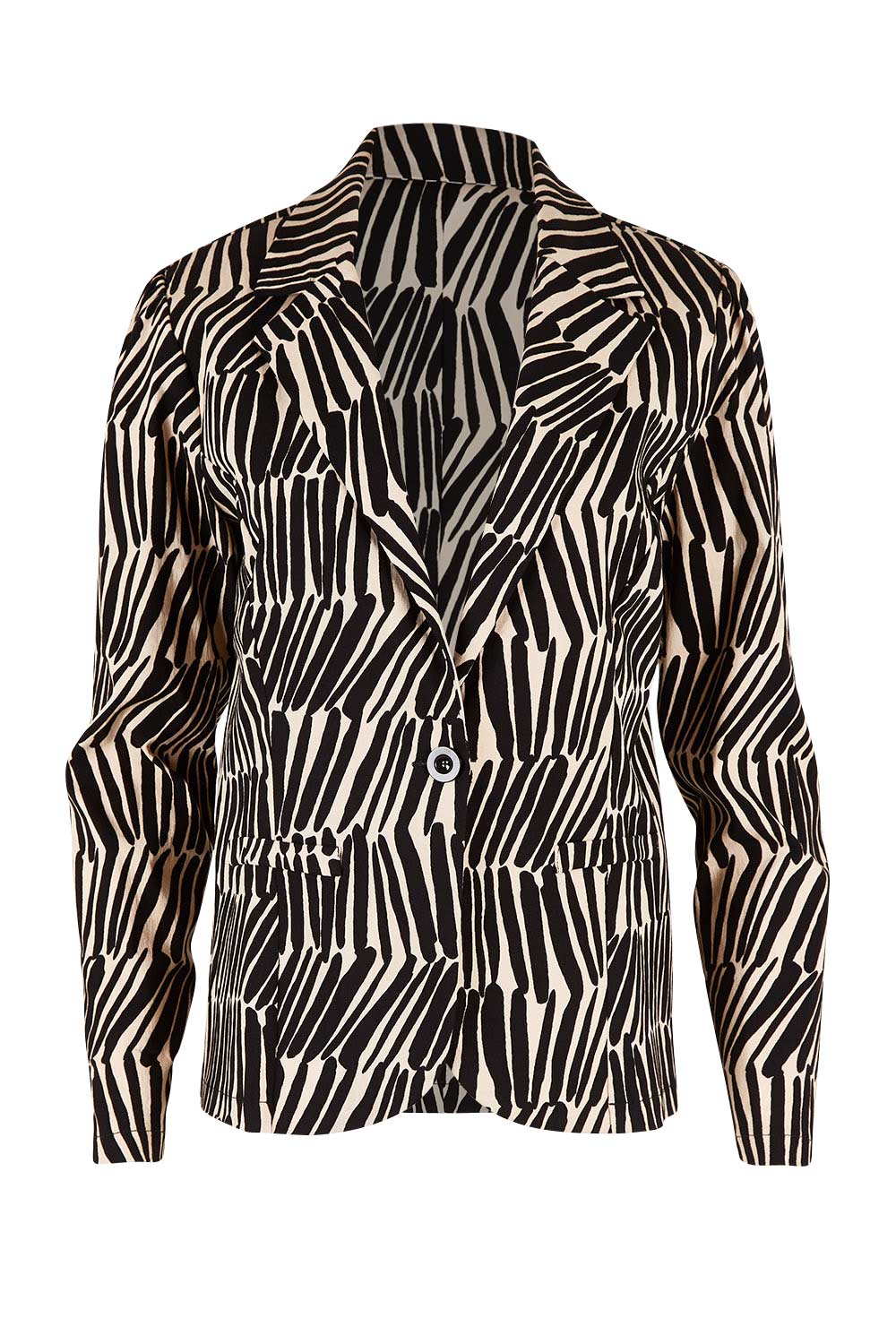 Preloved The Everyday Printed Long Sleeve Blazer - Blackcamel