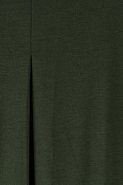 Product shot of The V Split Midi Tee Dress in colour Khaki (Green), detail