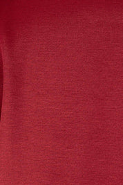 Product shot of The Dropped Shoulder Ponte Dress in colour Pomegranat (Red), detail