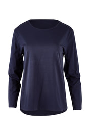Product shot of The Keepers Long Sleeve Tee in colour Darknavy (Blue), from the front