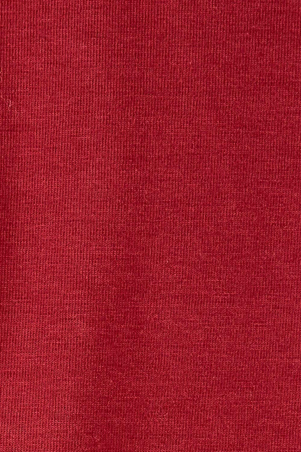 Product shot of The Keepers Long Sleeve Tee in colour Shiraz (Red), detail