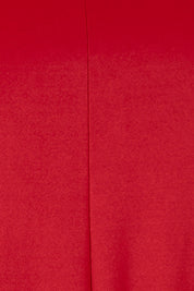 Product shot of The Recycled Rouched 3/4 Sleeve Dress in colour Cherryred (Red), detail
