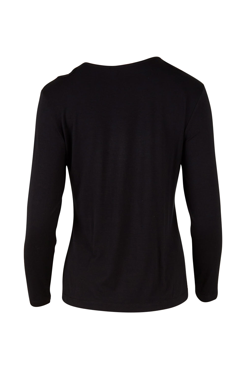 Product shot of The Cut Out Jersey Top in colour Black (Black), from the back
