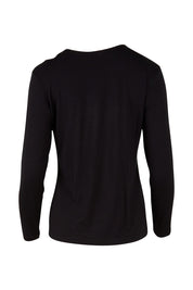 Product shot of The Cut Out Jersey Top in colour Black (Black), from the back