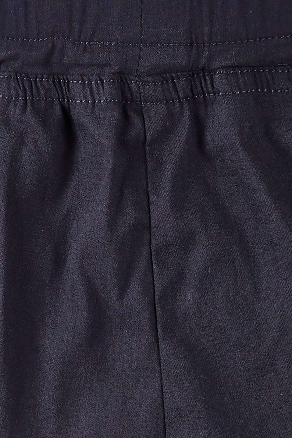 Product shot of The Casual Pull On Summer Pant in colour Navy (Blue), detail