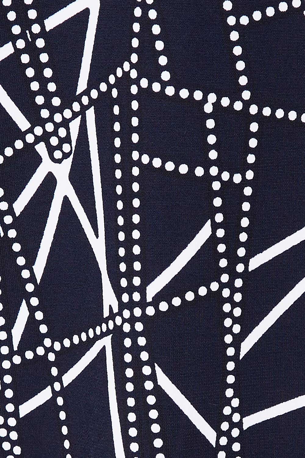 Product shot of The Ruched 3/4 Sleeve Tee in colour Navywhite (Blue), detail