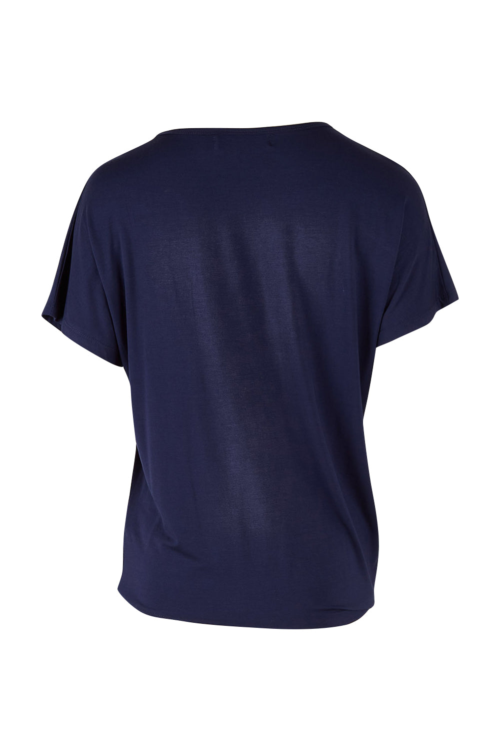 Product shot of The Knot Detail Tee in colour Navy (Blue), from the back