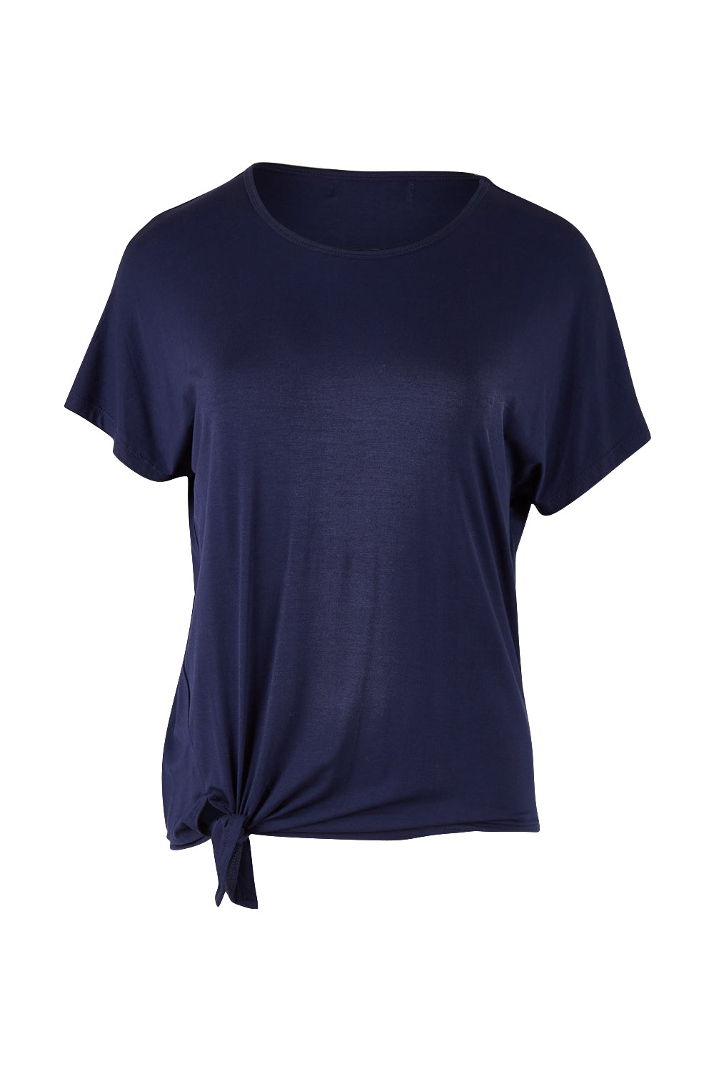 Product shot of The Knot Detail Tee in colour Navy (Blue), from the front