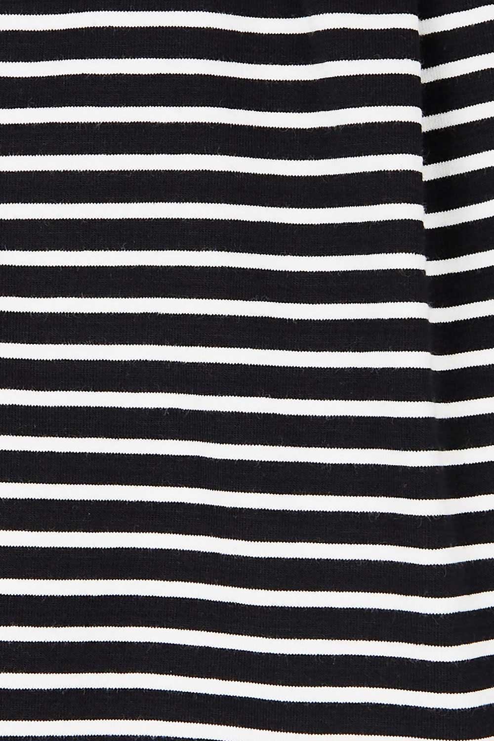 Product shot of The Striped Detail Dress in colour Blackwhite (Black), detail