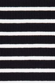 Product shot of The Keepers Striped Rib Tank in colour Black (Black), detail